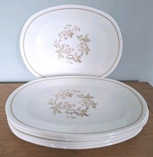 Pyrex Lisa Pink Cherry Blossom Oval Steak Plates set of six 12" x 9"