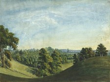 James Wilcox (1778-1865) Watercolour Painting - Landscape Near Canterbury 1818