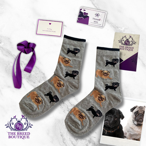 Pug socks unisex one size - one,