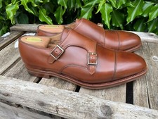 Men's - Alfred Sargent - Burnish Brown Double Buckle Toe Cap Shoes - UK 8.5