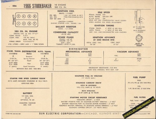 1966 studebaker all - models, v8