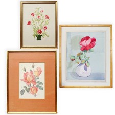 Set 3 Vintage Framed Floral