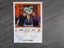 Question of Sport Sue Barker Parrott & Ally McCoist Hand Signed BBC 1 Photo Card