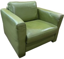 Vintage Green Leather Armchair