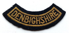 Genuine Denbighshire Civil Defence Corps / Home Guard Cloth Shoulder Title