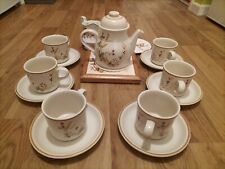 Marks + Spencer Harvest Teaset teapot stand 6 cups saucers milk jug spoon holder