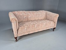 Vintage Danish Pink Cut Floral Velour Cottage Settee 1930s Antique  EB9563 V3SS