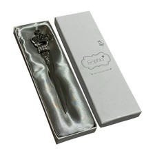 Sophia Giftware Silver Plated & Crystal Crown Letter Opener In Original Box