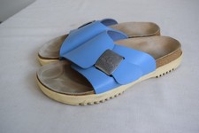 Birkenstock Betula Blue Leather Sandals sz. 40 9 Narrow Slides Slip On