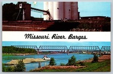 Missouri River Barges Postcard
