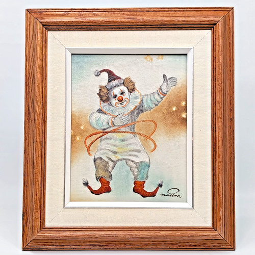 Vintage dancing clown oil - dancing,