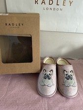 RADLEY & FRIENDS BEAUTIFUL  Frenchie  SLIPPERS BOXED SZ 5 New  Gift Lady