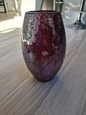 Mosaic Red Glass Vase, 34cm tall
