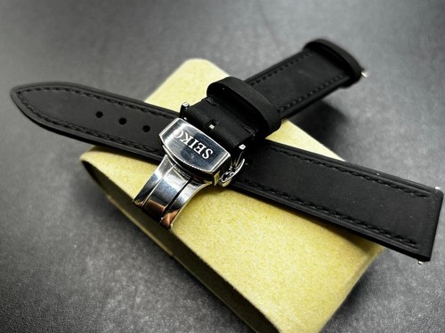 19mm seiko black leather - 19mm,