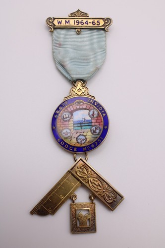 Silver masonic enamel - , jewel