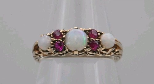 Antique gold opal ring pink - opal,