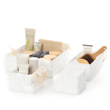 Storage Baskets Resin Wicker Woven Hamper Box Organiser For Stairs Laundry Bins 