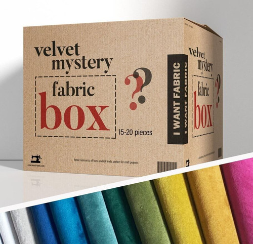 Mixed velvet fabric remnant - mixed,