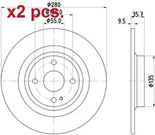 X2 PCS REAR BRAKE DISC ROTOS