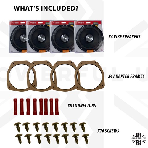 Door speaker upgrade kit - 4x,