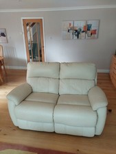 2 seater cream leather power