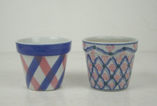 Lovely Pair of Geometric Pattern Cactus Planters Succulent Plant Pots 10cm