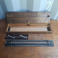 Vintage nautical Royal Navy PATT 160100 Parallel Rollin rule in wooden box