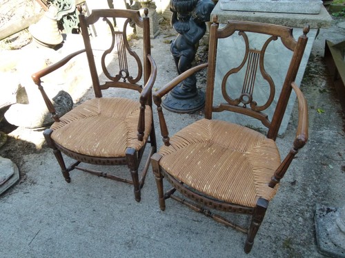 Good pair 19thc oak - oak, rush