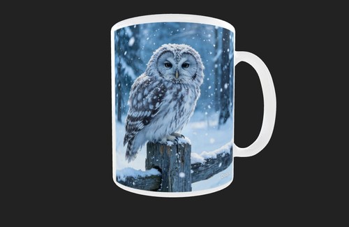 Owl winter snow scene design - winter,