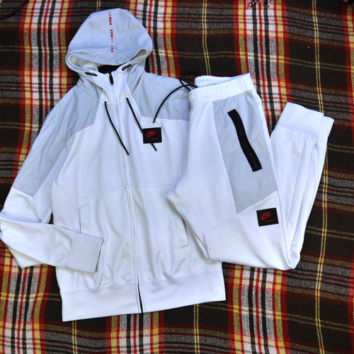 Men white red tracksuit - white, /