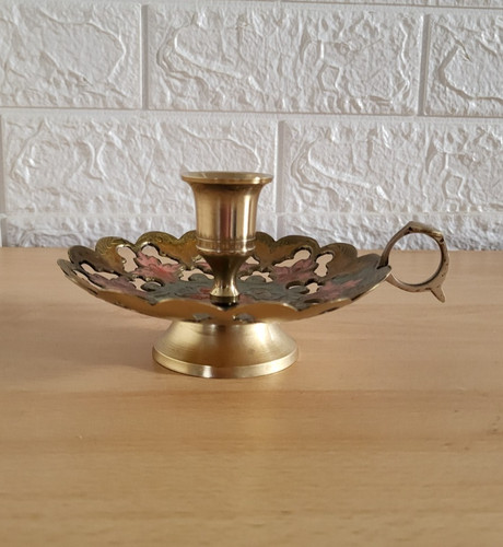 Vintage brass chamber stick - brass,