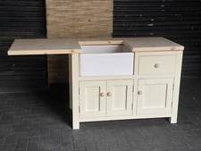 Belfast Sink Unit With Cutlery Drawer,  Solid Pine Worktop & Appliance Space