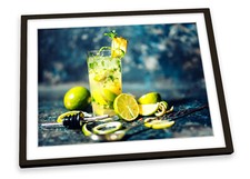 Cocktail Yellow Drink Kitchen FRAMED ART PRINT Picture Poster Artwork