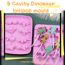 Silicone Dinosaur Lollipop Chocolate Mould Candy Lolly Fondant Decoration Mold