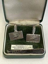 925 Sterling Silver Tie, ￼ Clip And Set Of ￼ Cufflinks Boxed Lot 68