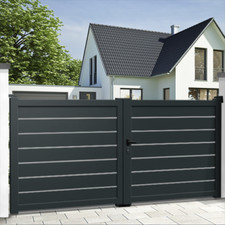 Metal Aluminium Driveway Gates New Grey Horizontal Plus Hinges. 1.5m x 1.2m