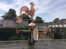 Cockrel Weathervane In Solid Copper & Brass