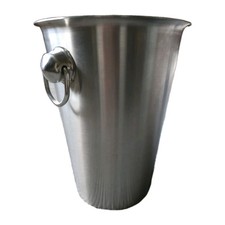 Stainless Steel Wine Ice Bucket Champagne Cooler with Ring Handles Bar Cart