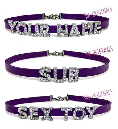 Purple choker necklace bdsm - choker,
