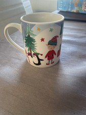 Christmas Kids Ceramic Mug Small Tea Cup Santa Elf Snowman