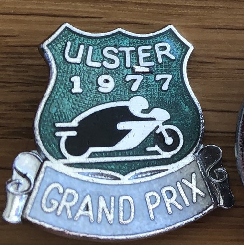 Ulster grand prix 1977 badge - ulster,
