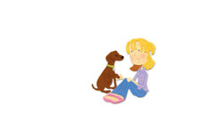 Sizzix Sizzlits Medium die - So Girly Jessie & Tucker girl with puppy dog