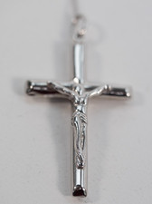 925 Sterling Silver Crucifix on Fine Silver Chain,New. Ideal Gift.
