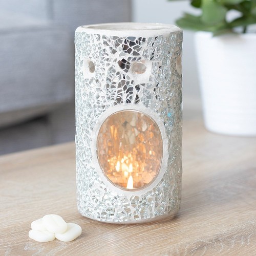 Silver pillar crackle glass - silver,