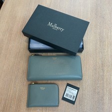 Mulberry Large Purse And Coin Purse Leather Antique Blue