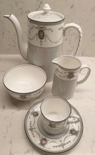 Aynsley bone china part coffee set #3520 5 pieces - incl coffee pot. Vintage
