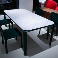 Cassina CAB TAB Table  Green Leather Frame / Maple Top Largest Size 240cm