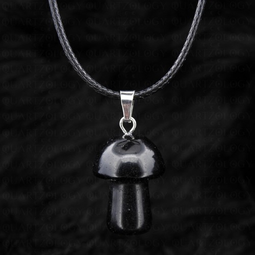 Mushroom necklace fungi black - fungi,