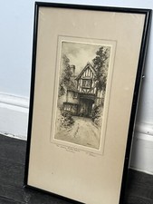 Framed Vintage St John’s Hospital Etching Print by Signed The Artist F Robson