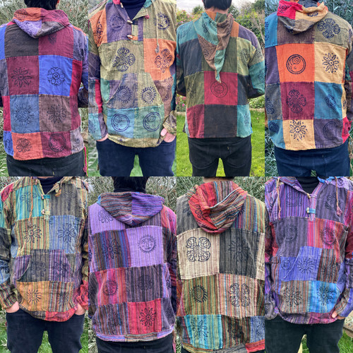 Patchwork hippy hoodie - hippy,